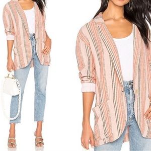 Free People | Strawberry Sorbet Combo Linen Blazer